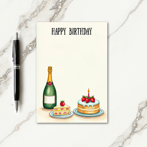 Cream Cake Birthday Card