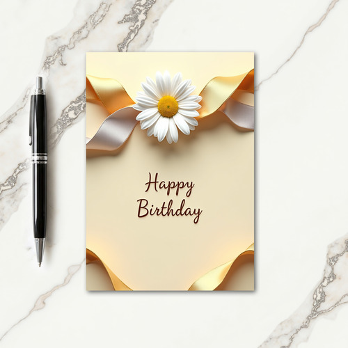 Cream Daisy Birthday Card