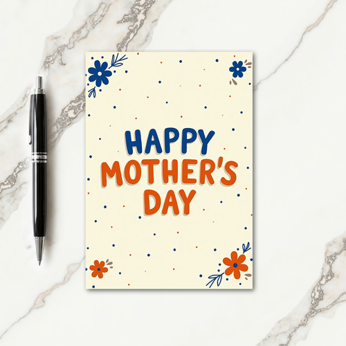 Cream Happy Mothers Day Card