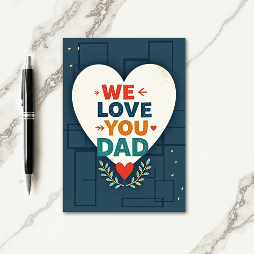 Cream Heart Dad Love Card