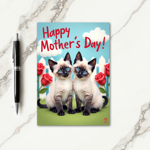 Cream Point Kittens Mothers Day Card