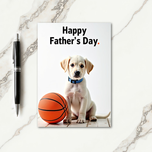 Cream Puppy Fathers Day Card