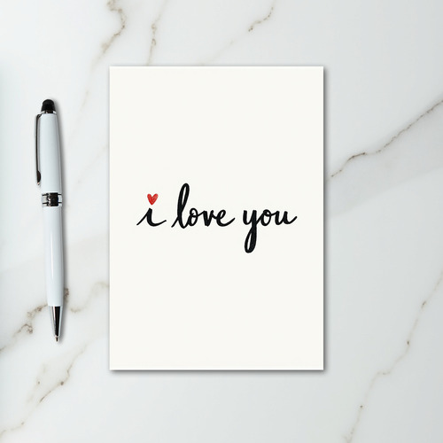 Cream Romantic I Love You Card