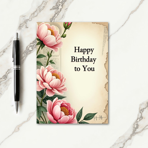 Cream Rose Birthday Card