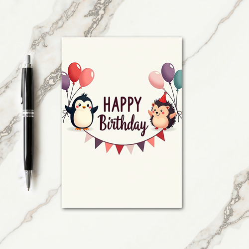 Cream Scene Birthday Card