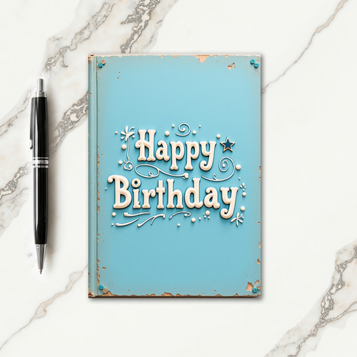 Creamy Birthday Lettering Card