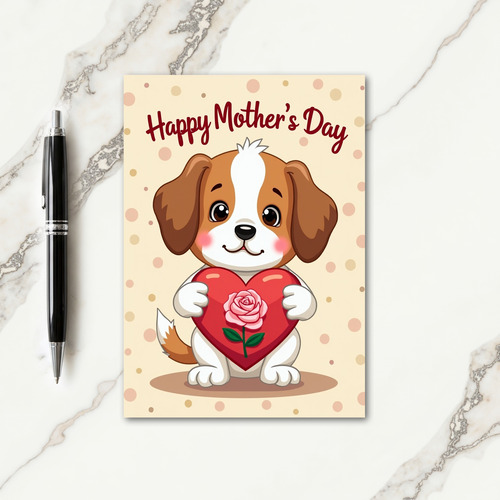 Creamy Canine Love Heart Card