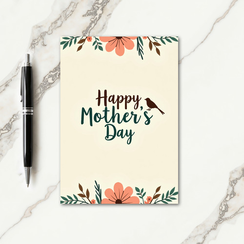 Creamy Floral Mothers Day Card