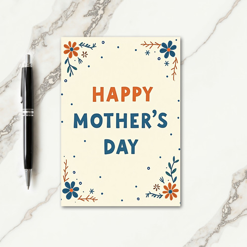 Creamy Happy Mothers Day Card