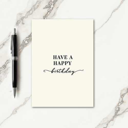 Creamy Minimalist Birthday Card