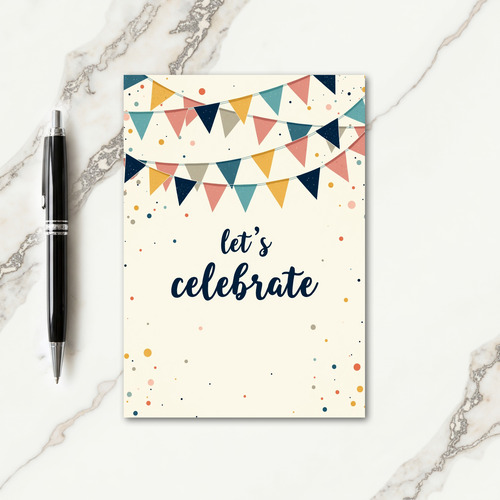 Creamy Pennant Birthday Card