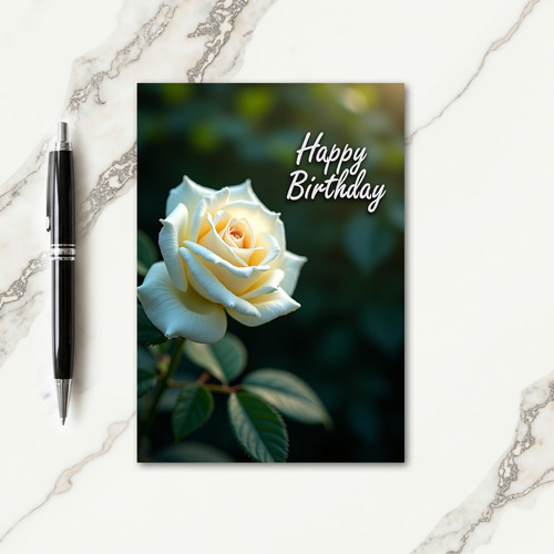 Creamy Rose Birthday Card