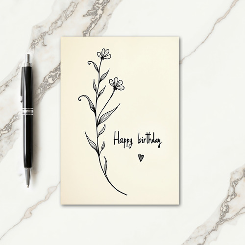 Creamy Stem Birthday Card