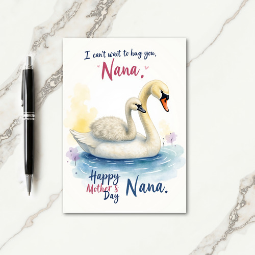 Creamy Swan Mothers Day Card