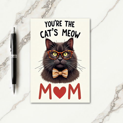 Creamy White Feline Card