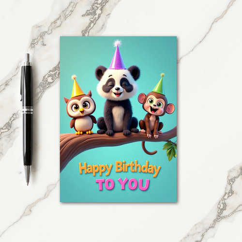 Creature Trio Birthday Card