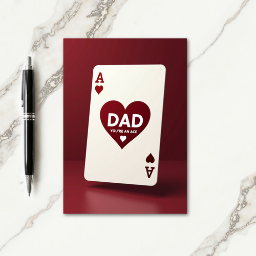 Crimson Ace Dad Fathers Day Card