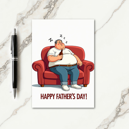 Crimson Armchair Fathers Day Card