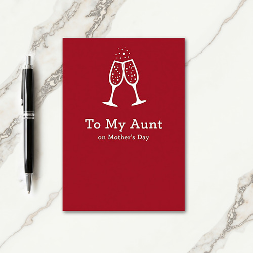 Crimson Aunt Mothers Day Card