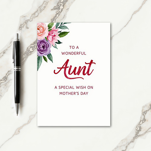 Crimson Aunts Mothers Day Card