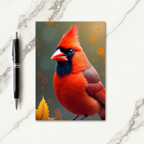 Crimson Avian Birthday Card