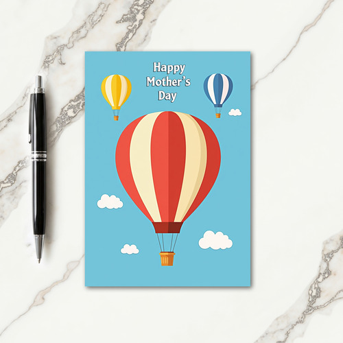 Crimson Balloon Mothers Day Card