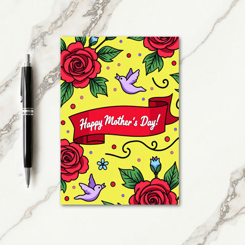 Crimson Banner Mothers Day Card