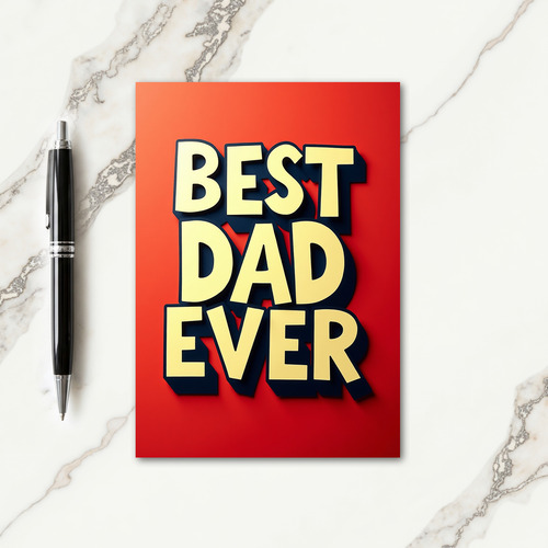 Crimson Best Dad Ever Card