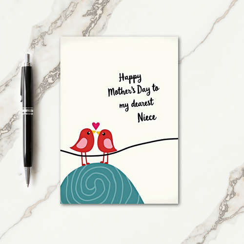 Crimson Bird Affection Card