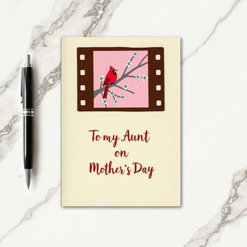Crimson Bird Aunt Mothers Day Card