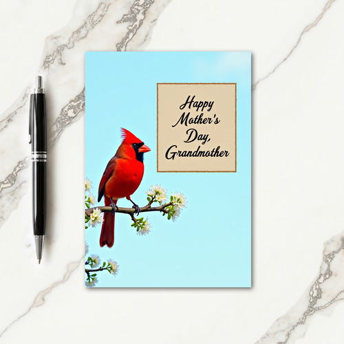 Crimson Bird Grandmother Day Card
