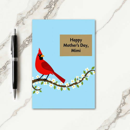 Crimson Bird Mothers Day Wish Card