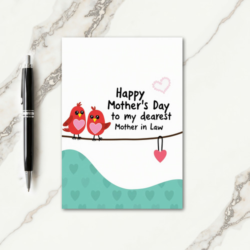 Crimson Birds Mother In Law Card