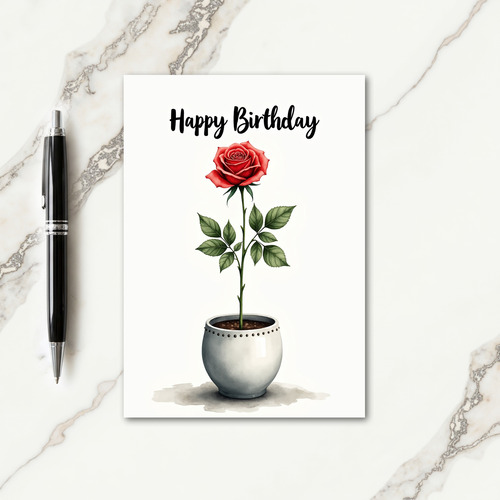 Crimson Birthday Bloom Card