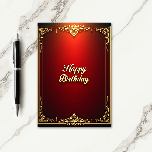 Crimson Birthday Glow Card