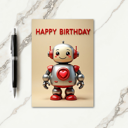 Crimson Birthday Lettering Card