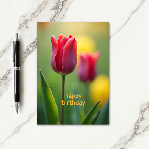 Crimson Bloom Birthday Card