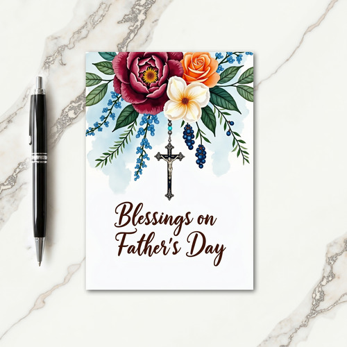 Crimson Bloom Fathers Day Card
