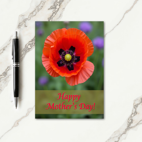 Crimson Bloom Floral Card