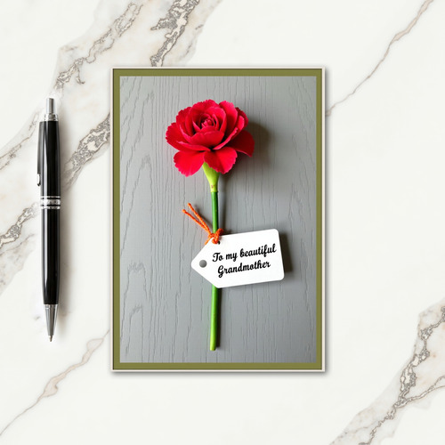Crimson Bloom Grandmother Card