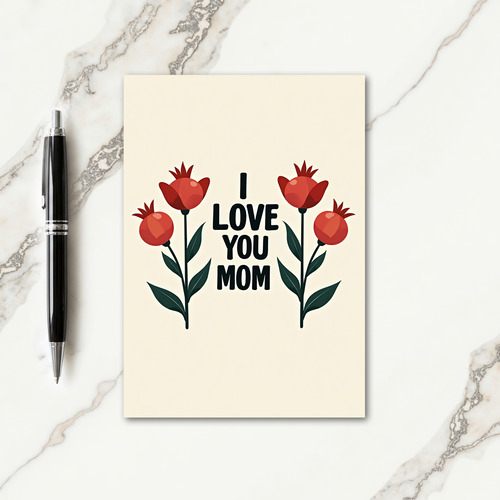 Crimson Bloom Moms Day Card