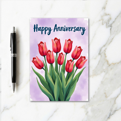 Crimson Blooms Celebration Card