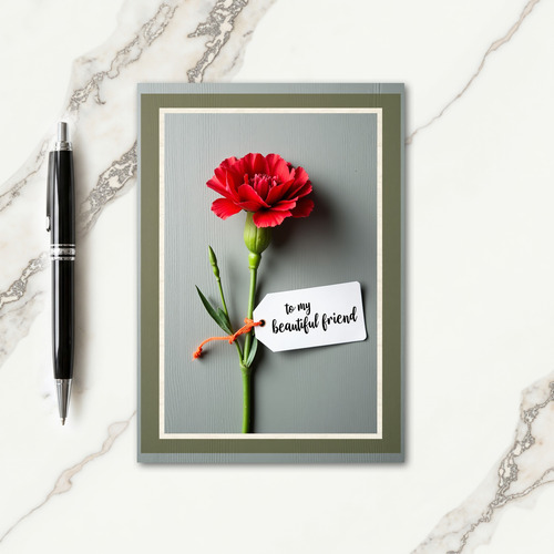 Crimson Blossom Friend Card