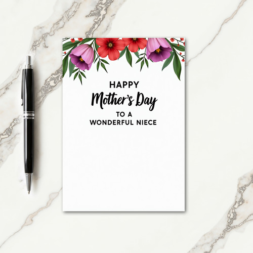 Crimson Blossoms Niece Card