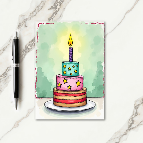 Crimson Border Birthday Treat Card