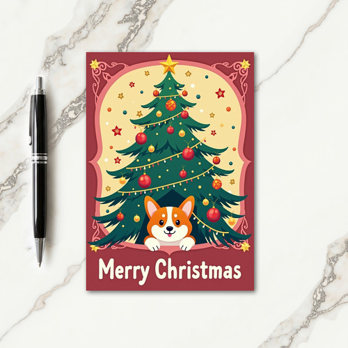 Crimson Border Christmas Card