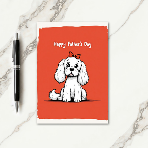 Crimson Bow Fathers Day Card
