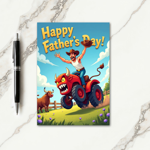 Crimson Bull Fathers Day Card