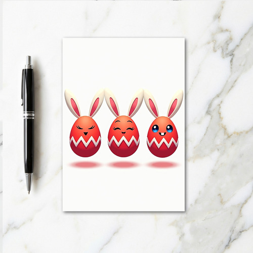 Crimson Bunny Friends Art Card