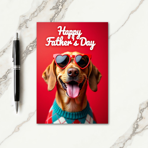 Crimson Canine Fathers Day Card